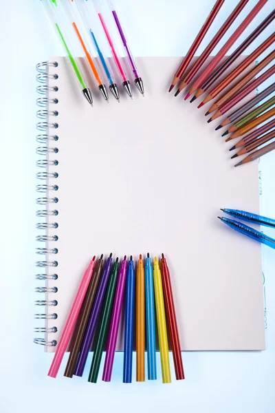 School tools on a white background — Stock Photo, Image