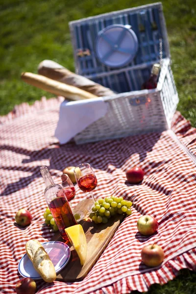 Cesta de piquenique — Fotografia de Stock