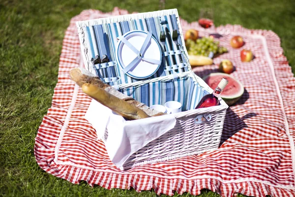 Picknick korg — Stockfoto