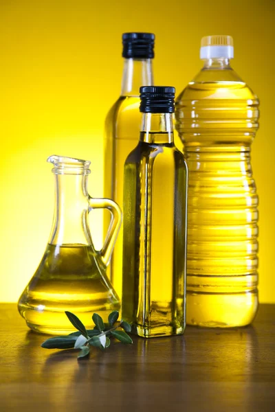 Olive oil bottles — Stock Photo, Image