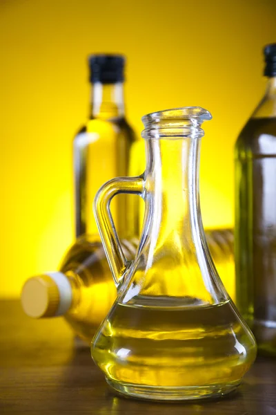 Carafe with olive oil — Stock Photo, Image