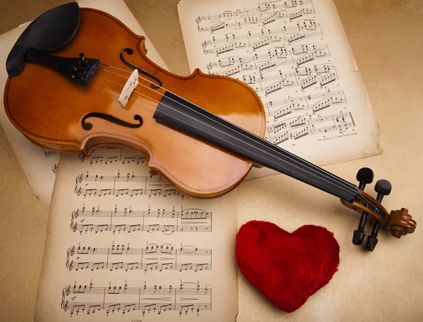 Valentijn viool — Stockfoto