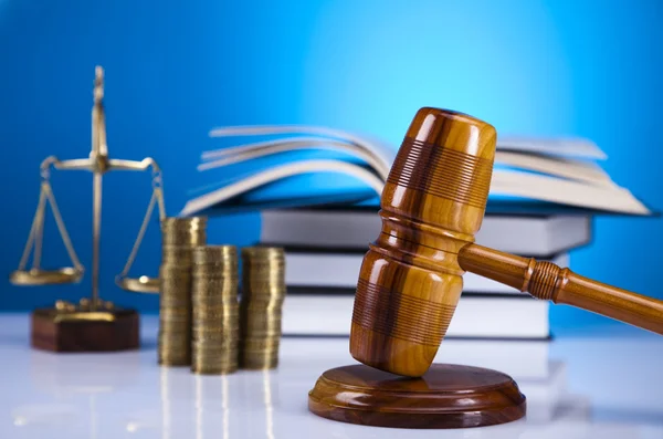 Law theme, mallet of judge, wooden gavel — Stock Photo, Image