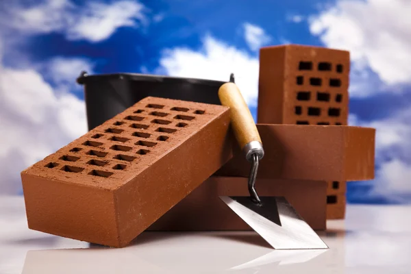 Trowel and bricks — Stock Photo, Image