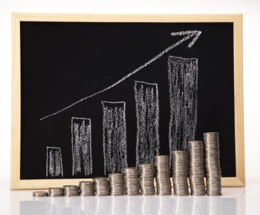 finansal başarı kavramı, paralar diyagramı