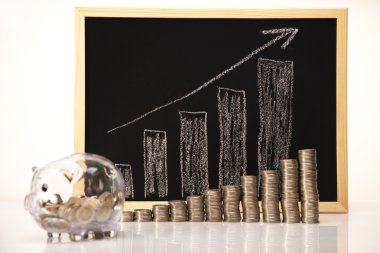 iş kavramı, domuz banka ve para sikke