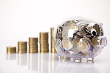 iş kavramı, domuz banka ve para sikke