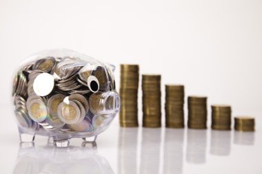 iş kavramı, domuz banka ve para sikke