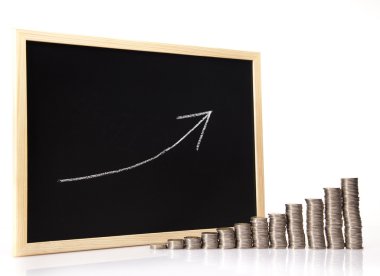 finansal başarı kavramı, paralar diyagramı