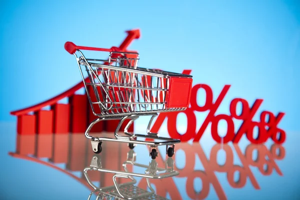 Supermarket shopping cart — Stock Photo, Image
