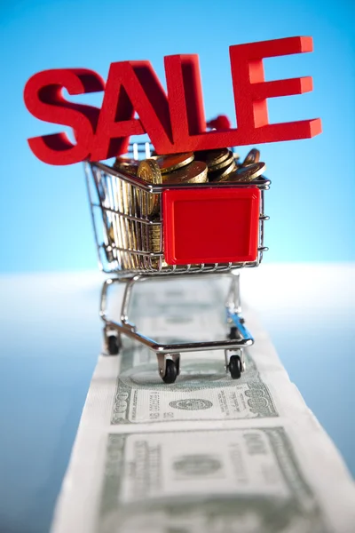 Concept discount, Shopping cart with sale — Stock Photo, Image