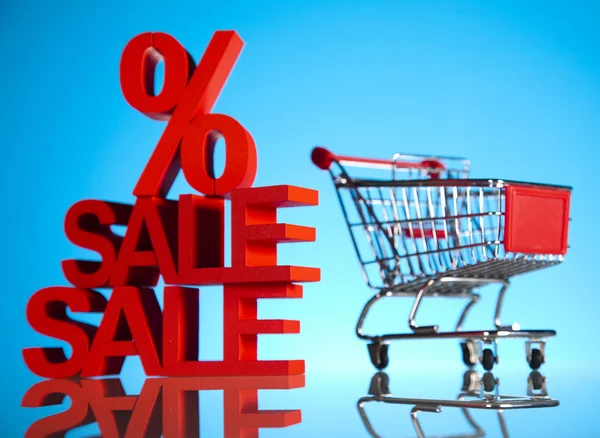 Concept discount, Shopping cart with sale — Stock Photo, Image