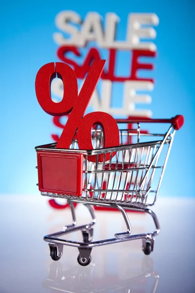 Concept discount, Shopping cart with sale — Stock Photo, Image