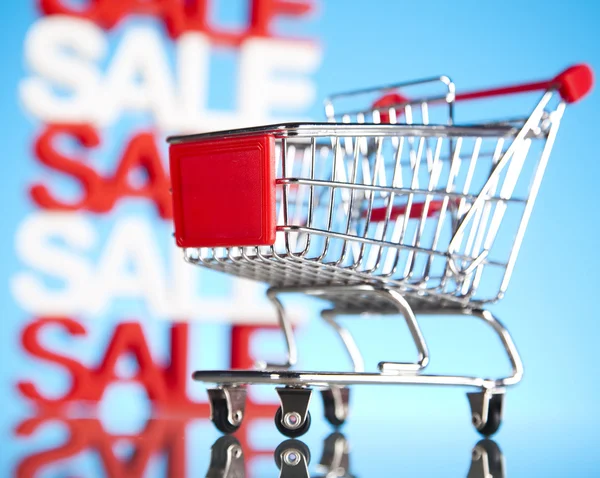 Concept discount, Shopping cart with sale — Stock Photo, Image