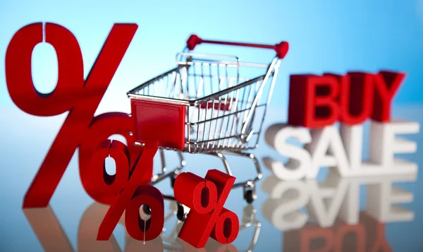 Concept discount, Shopping cart with sale — Stock Photo, Image