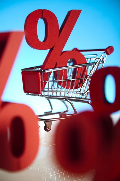 Carrinho de compras Percentagem — Fotografia de Stock