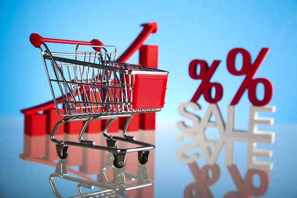 Shopping trolley, discount — Stock Photo, Image