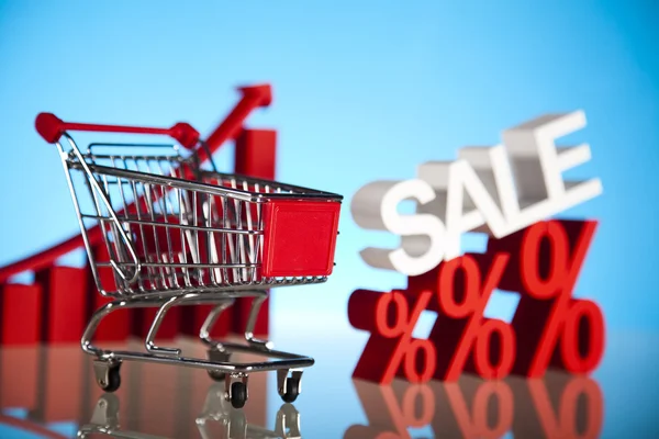 Shopping trolley, discount — Stock Photo, Image