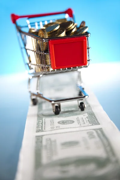 Shopping supermarket cart — Stock Photo, Image