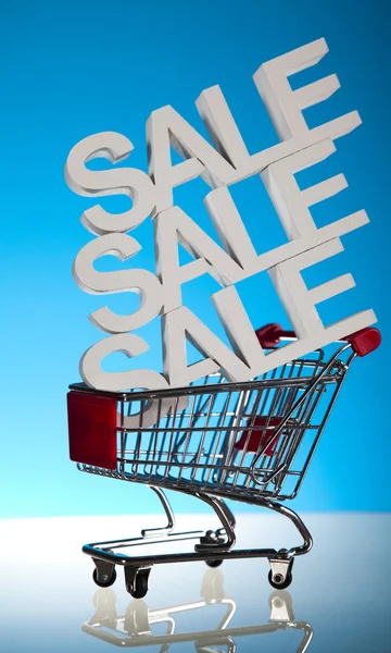 Shopping trolley, sale — Stock Photo, Image
