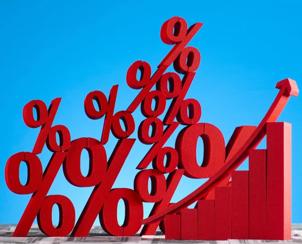 Simbolo percentuale rosso — Foto Stock