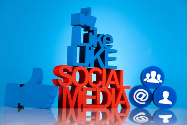 Social Media Concept, como, polegar para cima — Fotografia de Stock