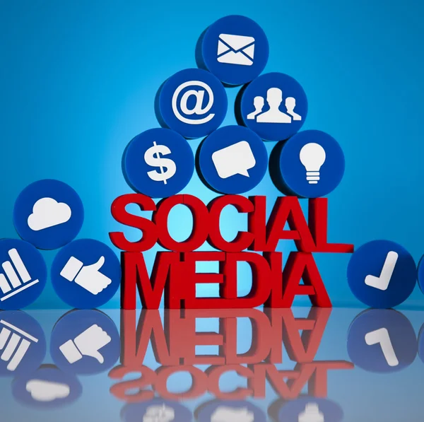 Internet concept met sociale media — Stockfoto