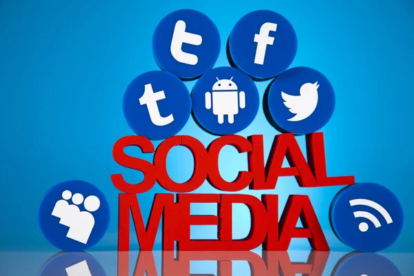 Concetto Internet con i social media — Foto Stock