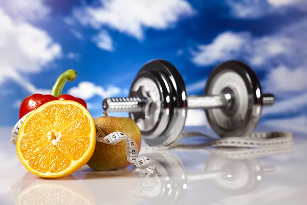 Dumbell in vitaminen — Stockfoto