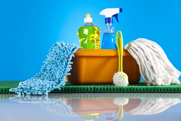 Σύνολο των προϊόντων καθαρισμού — Φωτογραφία Αρχείου