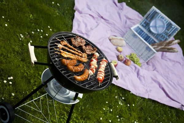 Picknick, Grillzeit, Grillen — Stockfoto