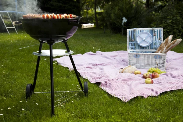 Piquenique, Hora de grelhar, Grelhador — Fotografia de Stock