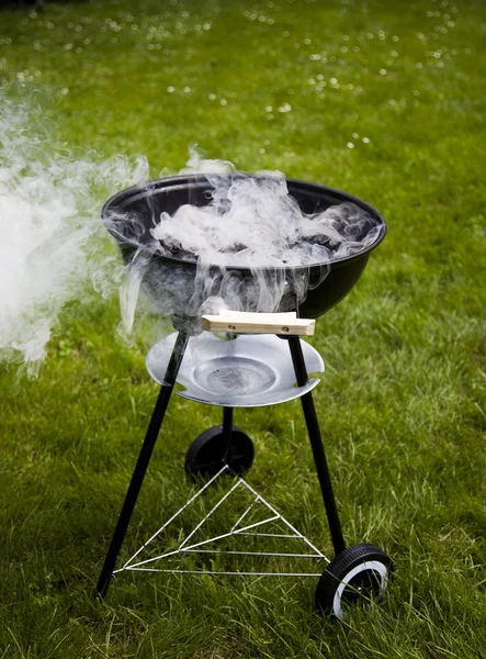 Grill on green grass — Stockfoto