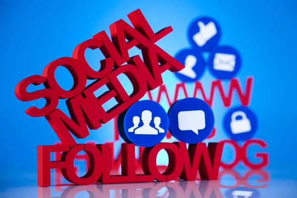 Közösségi média hálózati kapcsolat fogalma — Stock Fotó