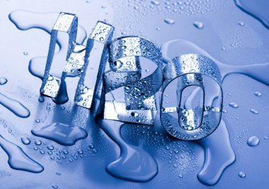 H2O harfler ve waterdrops