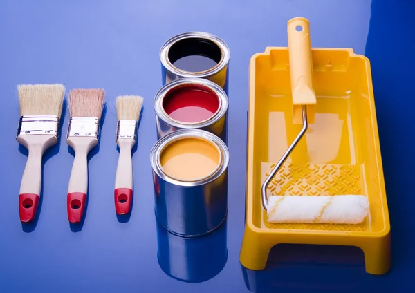 Fırçalar ve boya — Stok fotoğraf