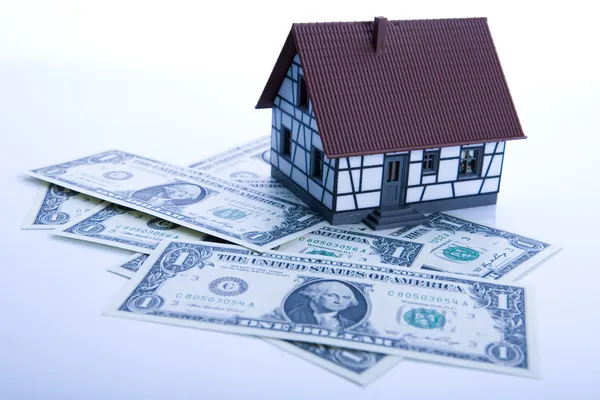 Dollars & House for sale — Stock Photo, Image