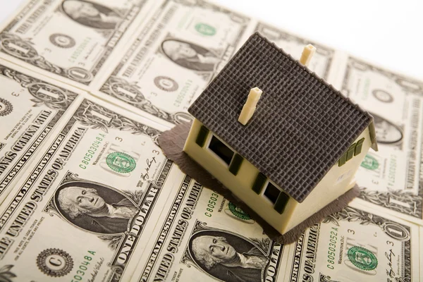 Dollars & House for sale — Stock Photo, Image