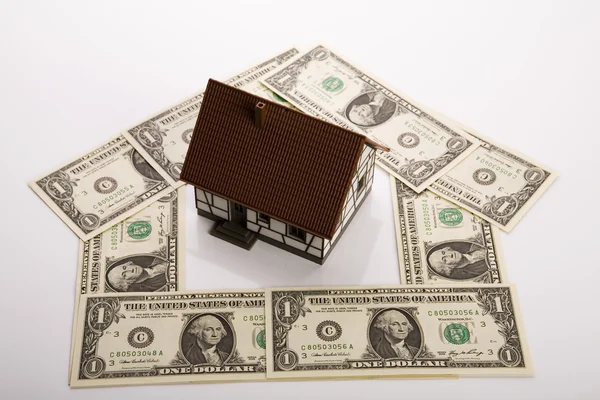 Dollars & House for sale — Stock Photo, Image