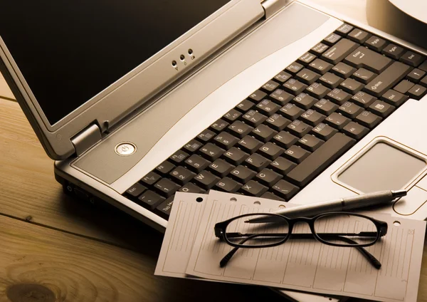 Laptop & glasses — Stock Photo, Image