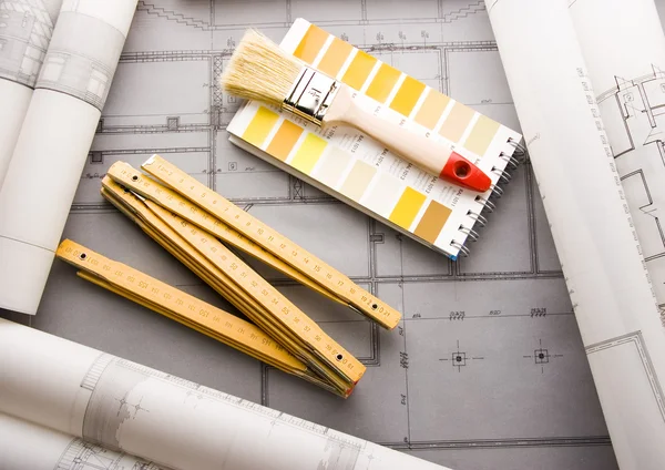 Architectural plans — Stock Photo, Image