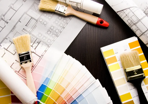 Muestras de color & Plan de arquitectura — Foto de Stock