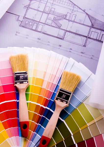 Campioni di colore & Piano di architettura — Foto Stock