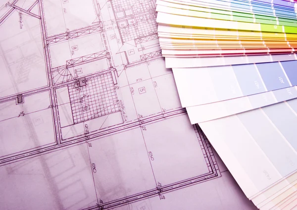 Color's sample & house plan Royalty Free Stock Images