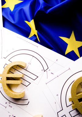 Euro sign on the flag