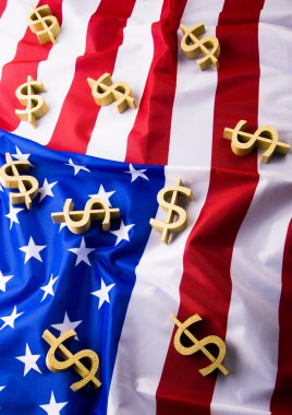 ABD bayrağı ve dolar işareti