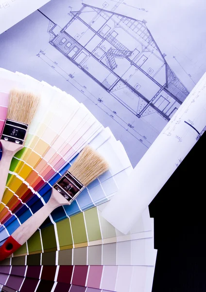 Campioni di colore & Piano di architettura — Foto Stock