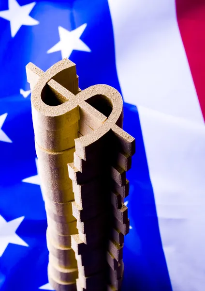 USA vlag & dollartekens — Stockfoto