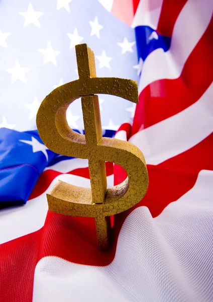 Money sign on the flag — Stock Photo, Image