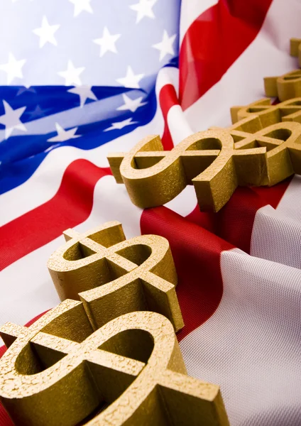 Money sign on the flag — Stock Photo, Image